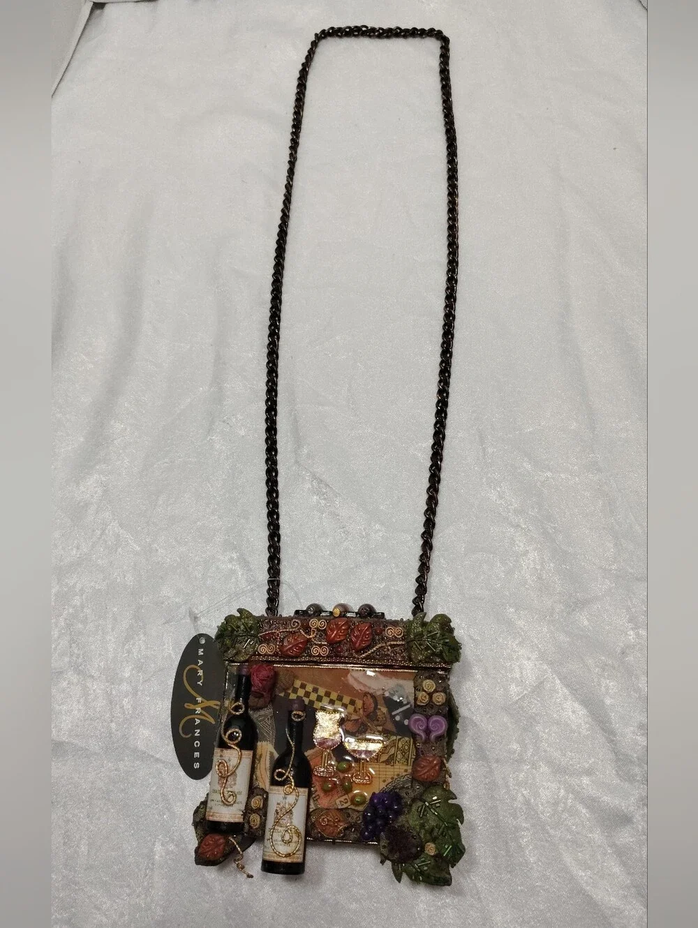 Mary Fraces Wine-themed Emblished Box Crosboodybag 3D Dimensional